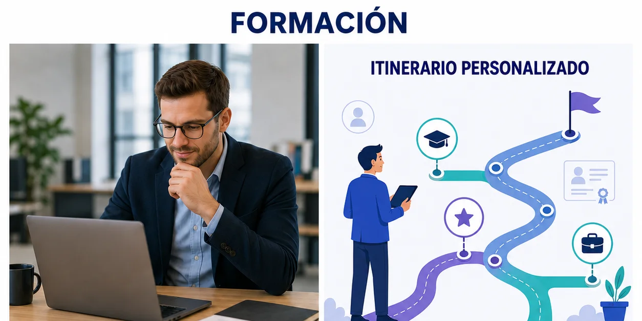 Profesional siguiendo un itinerario de formación adaptado a su objetivo.